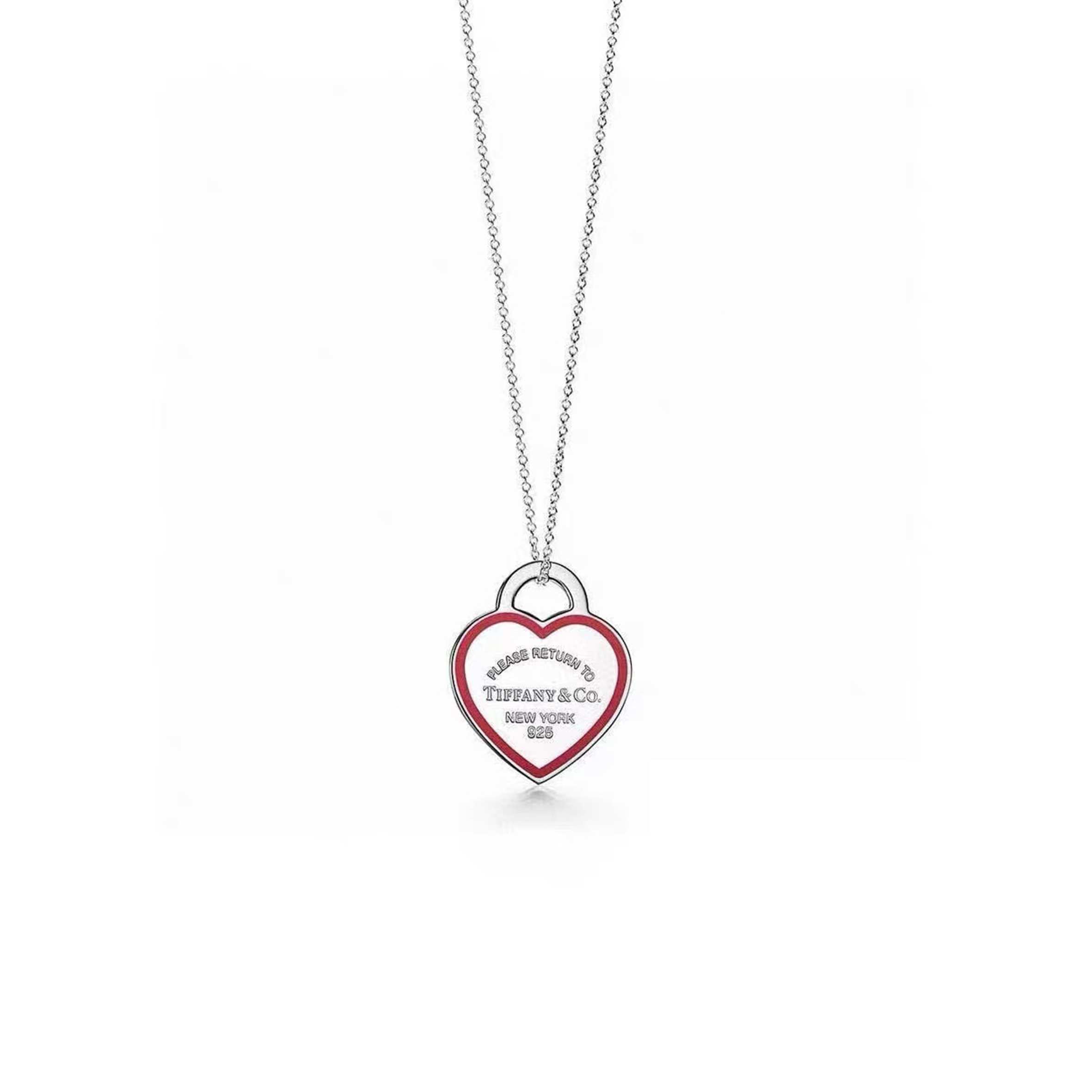 TIFFANY BORDER HEART TAG PENDANT